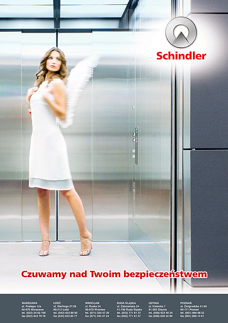 Reklama prasowa firmy Shindler - zaprojektowana przez studio graficzne nuvectro